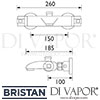 Bristan Assure TMV2 Bath Shower Mixer Valve Dimensions
